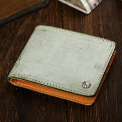Casual Handmade Mens Black billfold Wallet Red Bifold Card Wallet Small Wallet For Men - imessengerbags