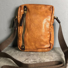 Genuine Leather Mens Cool Chest Bag Sling Bag Crossbody Bag Travel Bag Hiking Bag for men - imessengerbags
