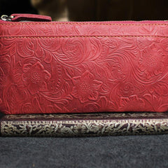 Handmade Leather Mens Cool Zipper Phone Travel Long Wallet Holder Slim Clutch Wallets for Men - imessengerbags