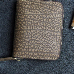 Handmade Leather Floral Mens Zipper Cool billfold Wallet Card Holder Small Card Slim Wallets for Men - imessengerbags