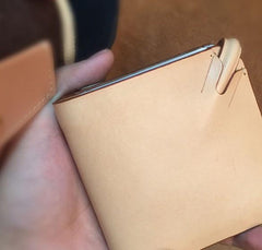 Handmade Leather Mens Cool billfold Leather Wallet Men Slim Wallet Bifold for Men - imessengerbags