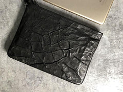 Genuine Leather Mens Clutch Cool Slim Wallet Zipper Clutch Wristlet Wallet for Men - imessengerbags