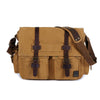 Canvas Leather Women Mens Blue 15'' Messenger Bag Khaki Side Bag Brown Shoulder Bag For Men - imessengerbags