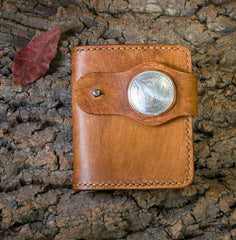 Handmade Leather billfold Mens Chain Biker Wallet Cool Leather Wallet With Chain Wallets for Men - imessengerbags