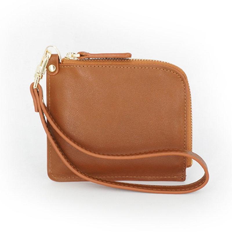 Leather Mens Zipper Small Wallet Wristlet Wallet Clutch Wallet Small Wallet for Men - imessengerbags