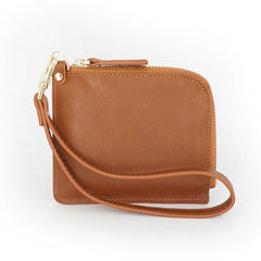 Leather Mens Zipper Small Wallet Wristlet Wallet Clutch Wallet Small Wallet for Men - imessengerbags