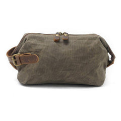 Cool Canvas Leather Mens Zipper Wristlet Bag Vintage Clutch Zipper Bag for Men