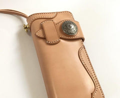 Handmade Leather Biker Wallet Mens Cool Chain Wallet Trucker Wallet with Chain