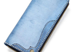 Handmade Leather Mens Clutch Wallet Cool Takahashi Wallet Long Zipper Wallets for Men - imessengerbags
