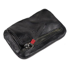 Vintage Leather Men's Zipper Small Wallet Coin Wallet Coin Holder for Men - imessengerbags