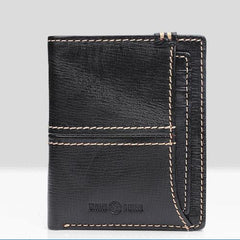 Handmade Leather Mens Cool Slim Leather Wallet Men Small Wallets Bifold for Men - imessengerbags