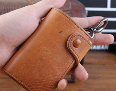 Genuine Leather Mens Cool Key Wallet Car Key Change Coin Card Holder Car Key Case for Men - imessengerbags