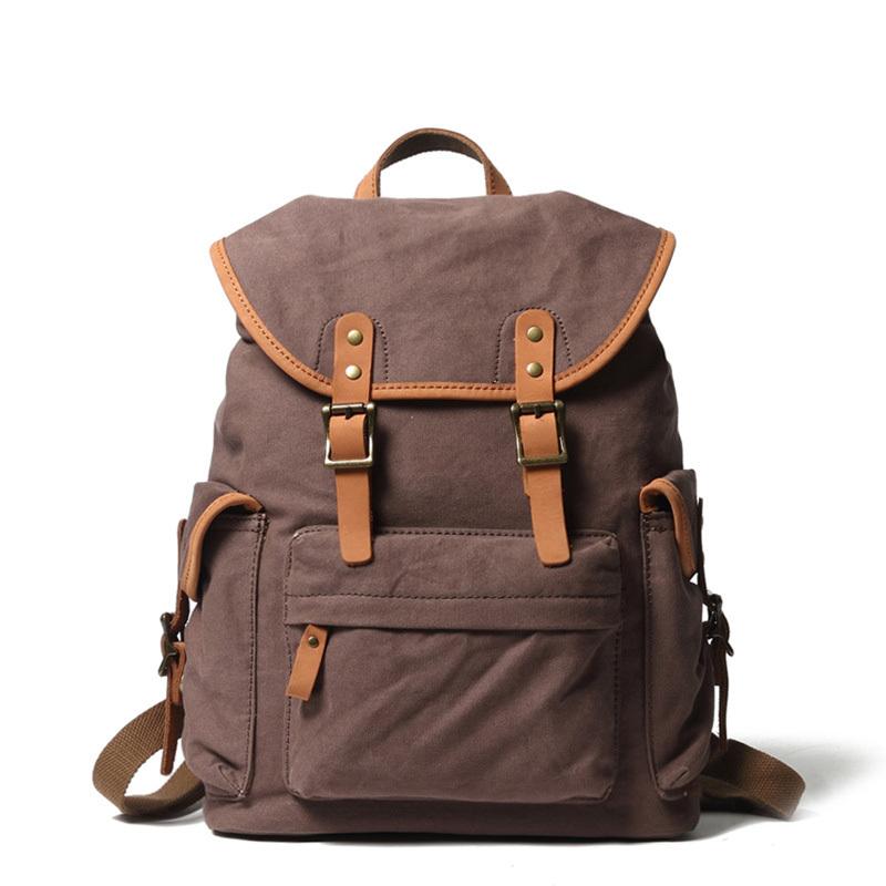 Cute Canvas Womens Mens Classic 14‘’ Green Computer Backpack White Women's School Backpack Travel Backpack for Men - imessengerbags