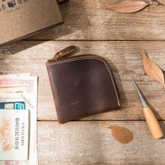 Cool Leather Mens Front Pocket Wallet Vintage Small Wallets for Men - imessengerbags