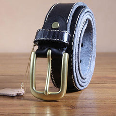 Genuine Leather Punk Rock Biker Trucker Mens Belt Men Black Coffee Belt for Men