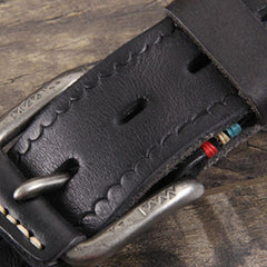 Genuine Leather Punk Rock Biker Trucker Mens Belt Men Black Coffee Belt for Men