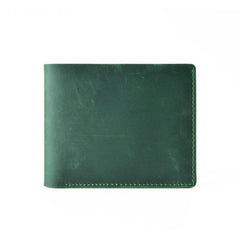 Vintage Brown Leather Men's Small Bifold Wallet Black Slim billfold Wallet For Men - imessengerbags