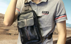 Cool Leather Slings Bag for Men Chest Bag Sling Shoulder Bag For Men