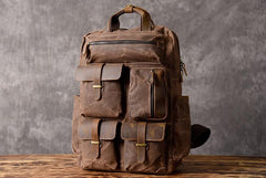 Oil Wax Canvas Mens Cool Backpack Sling Bag Large Sport Bag Travel Bag Hiking Bag for men