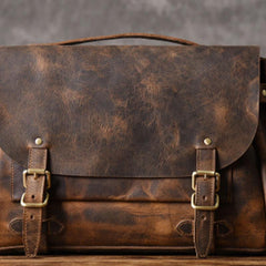 Genuine Leather Mens Cool Messenger Bag Briefcase Work Bag Business Bag for men