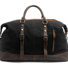 Mens Waxed Large Canvas Weekender Bag Canvas Travel Bag Canvas Overnight Bag for Men