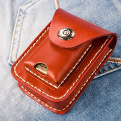 Handmade Leather Mens Leather Cigarette Case Cigarette Box Lighter Pocket Tobacco Pouch