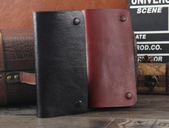 Handmade Genuine Leather Mens Cool Long Leather Wallet Bifold Clutch Wallet for Men - imessengerbags