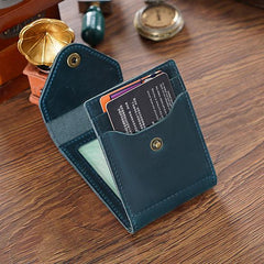 Leather Small Mens Wallet Zipper billfold Front Pocket Wallet Driver's License Card Wallet for Men - imessengerbags