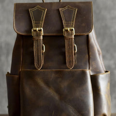 Handmade Leather Mens Cool Backpack Sling Bag Large Travel Bag Hiking Bag for men