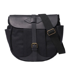 Mens Canvas Leather Saddle Side Bag Messenger Bag Canvas Shoulder Bag for Men
