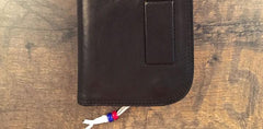 Genuine Leather Mens Cool billfold Long Leather Wallet Men Small Wallets Bifold for Men - imessengerbags