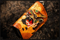 Handmade Leather Tooled Mens Cool Car Key Wallet Car Key Holder Car Key Case for Men - imessengerbags