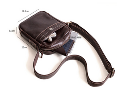 Genuine Leather Mens Cool Messenger Bag Sling Bag Chest Bag Bike Bag Cycling Bag for men - imessengerbags