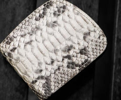 Handmade Leather Boa Skin Tooled Mens billfold Wallet Cool Slim Wallet Biker Wallet for Men - imessengerbags