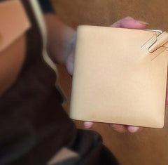 Handmade Leather Mens Cool billfold Leather Wallet Men Slim Wallet Bifold for Men - imessengerbags
