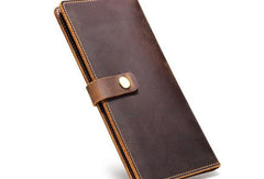 Handmade Cool Leather Wallets Long Leather Wallet Bifold Long Wallet For Men