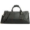 Black Leather Mens Casual Large Travel Bags Shoulder Weekender Bags Brown Duffle Bag For Men - imessengerbags