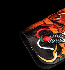 Handmade Leather Biker Mens Cool Car Key Wallet Coin Wallet Pouch Car KeyChain for Men - imessengerbags