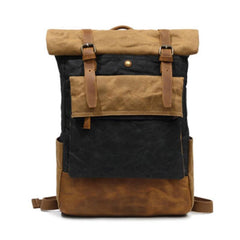Waxed Canvas Mens Travel Backpacks Canvas School Backpacks Laptop Backpack for Men - imessengerbags