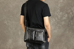 Genuine Leather Mens Cool Messenger Bag Briefcase Work Bag Business Bag for men