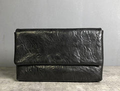 Handmade Leather Mens Clutch Cool Slim Wallet Zipper Clutch Wristlet Wallet for Men