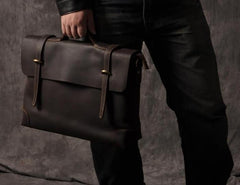 Genuine Leather Mens Cool Messenger Bag Briefcase Work Bag Business Bag for men