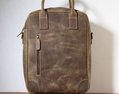 Handmade Leather Mens Cool Backpack Bag Messenger Bag Briefcase Work Bag Laptop Bag for men