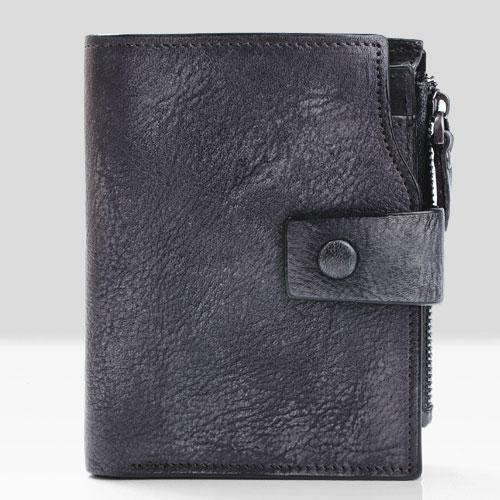 Handmade Mens Cool billfold Leather Wallet Men Small Slim Wallets Bifold for Men - imessengerbags