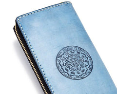 Handmade Leather Mens Clutch Wallet Cool Takahashi Wallet Long Zipper Wallets for Men - imessengerbags