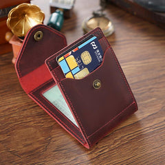 Leather Small Mens Wallet Zipper billfold Front Pocket Wallet Driver's License Card Wallet for Men - imessengerbags
