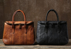 Handmade Leather Mens Briefcase Work Bag Laptop Bag Business Bag for Men - imessengerbags