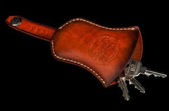 Handmade Leather Mens Cool Car Key Wallet Coin Wallet Pouch Car KeyChain for Men - imessengerbags