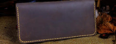 Handmade Leather Mens Cool Travel Long Wallet Card Holder Card Slim Clutch Wallets for Men - imessengerbags