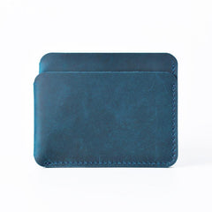 Vintage Brown Leather Men's Front Pocket Wallet Black Slim Card billfold Wallet Small Wallet For Men - imessengerbags
